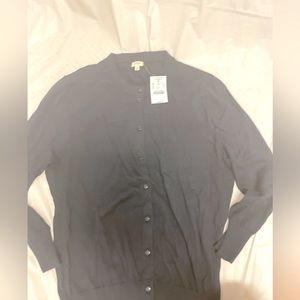 J crew blue sweaters with buttons going down the front